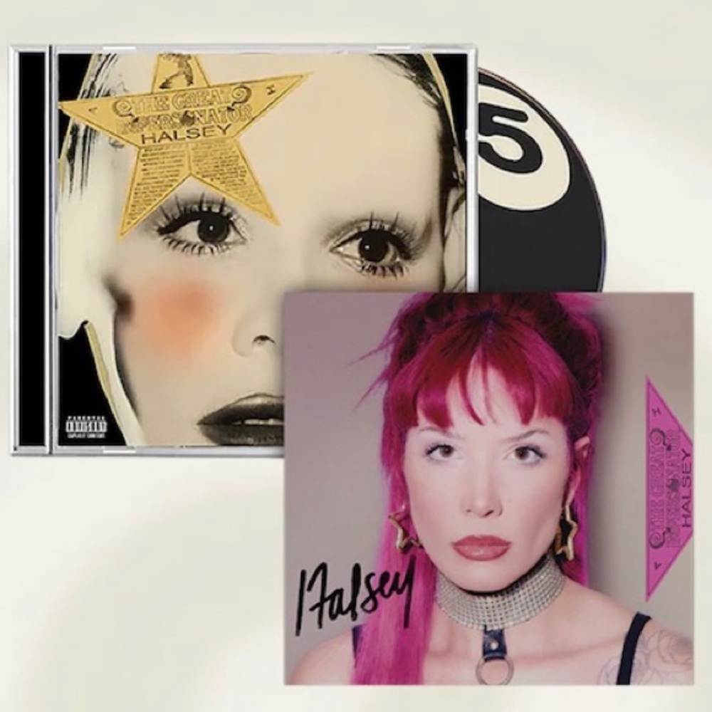 Halsey SIGNED PHOTO Y2K THE GREAT IMPERSONATOR CD